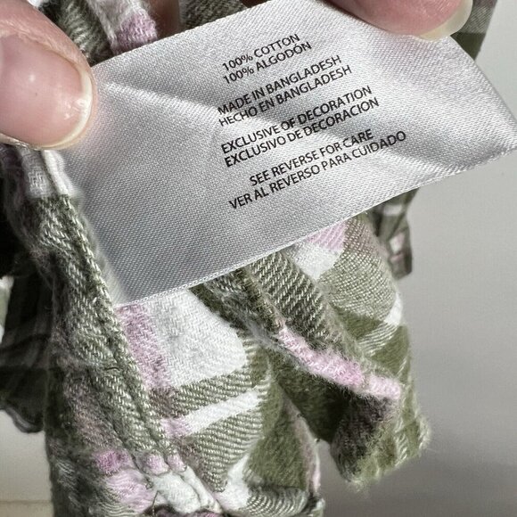 GAP‎ Women's Long Sleeve Button Down Relaxed Fit Flannel Shirt Size XL Green - Picture 8 of 10